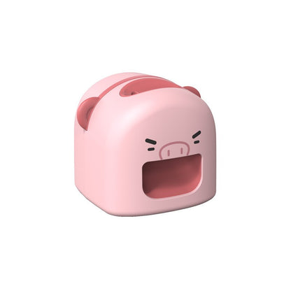 Mașină de Decojit Semințe, Klevo, Mini Deschizător, Model Porc, Incarcare USB, 9.7x10x8.6 cm,Roz