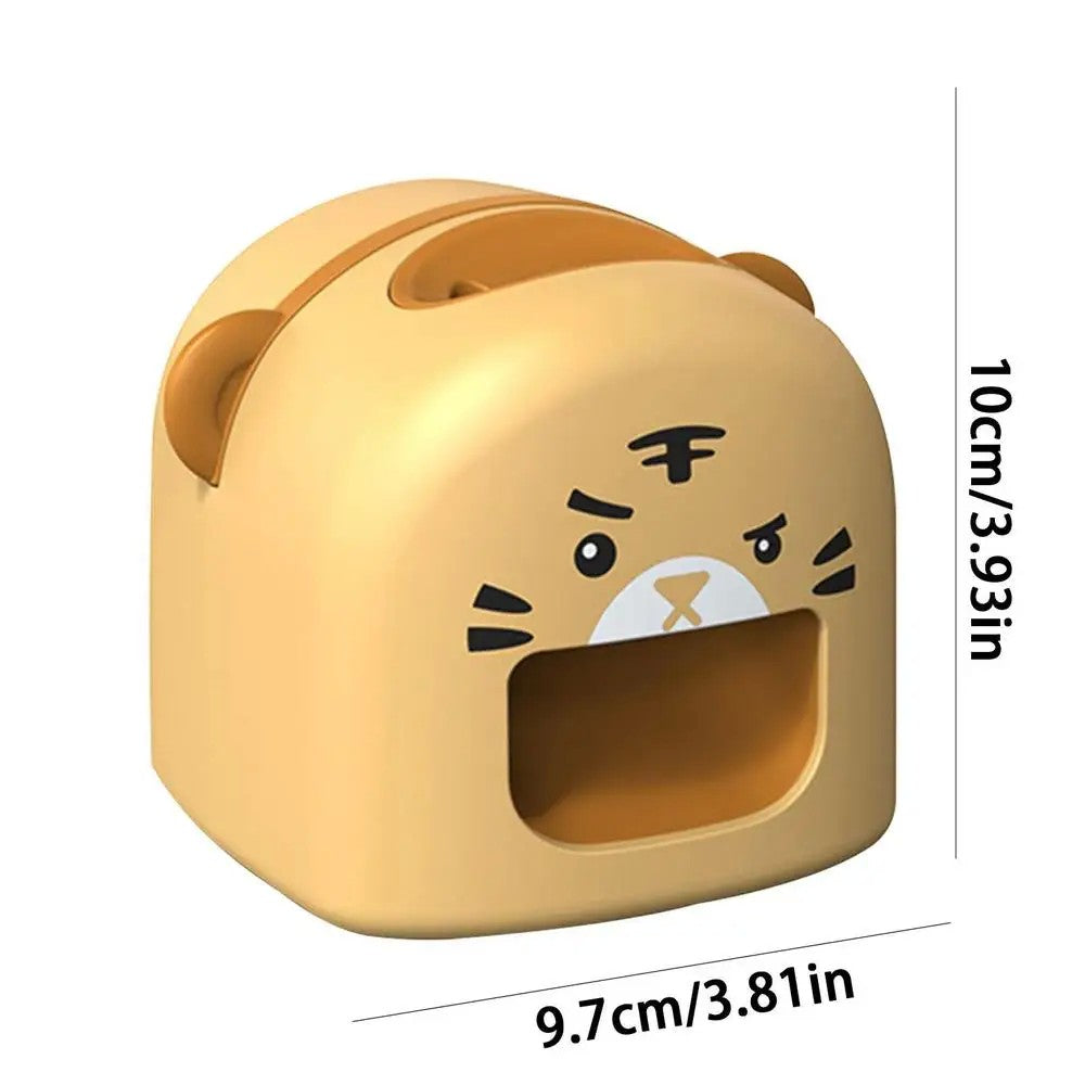 Mașină de Decojit Semințe, Klevo, Mini Deschizător, Model Tigru, Incarcare USB, 9.7x10x8.6 cm, Portocaliu