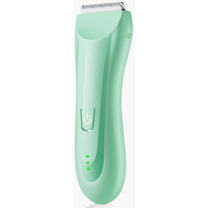Masina De Tuns Bebelusi si Copii, Klevo, Lame Cermice si Inox, Fara Fir, Functie Anti Taiere, Silentios, 50 W, Rezistent la Apa, 2 Accesorii, Incarcator USB, Verde deschis
