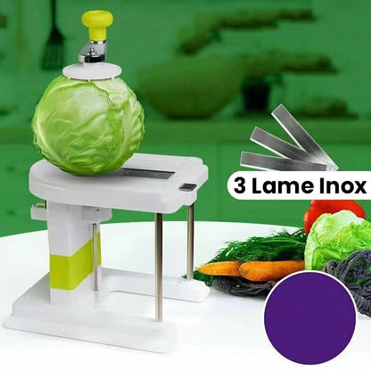 Masina Manuala pentru Maruntit Varza, Klevo, cu Maner Rotativ, Lame din Inox, Corp din Plastic, pentru Legume si Fructe, 20 x 20 x 15 cm, Alb
