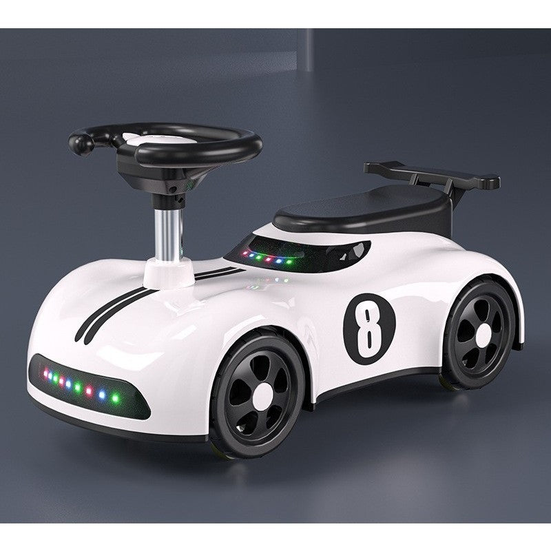 Masina pentru Copii, Klevo, 1-3 ani, Impingere, Bluetooth, Muzica, din ABS, 4 Roti, Inaltime Sezut 22 cm, Alb