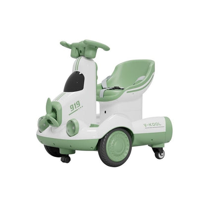 Masinuta Electrica, Klevo, pe 4 Roti, cu Telecomanda, Lumini Led si Muzica, +2 ani, Inaltime Reglabila, Verde