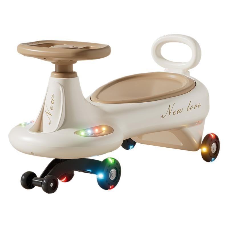 Masinuta, Klevo, 1-8 Ani, Rotire 360 Grade, Anti-rasturnare, Roti Silentioase, Impingere, Bluetooth, 66 x 32 x 37 cm, Bej