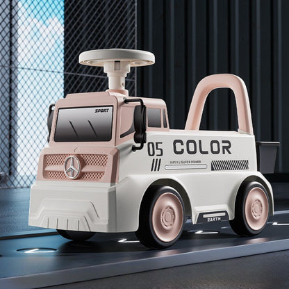Mașinuță pentru copii, Klevo, 3 ani, Model Camion, Sport, Claxon, Cutie Depozitare, 62x26x40 cm, Roz