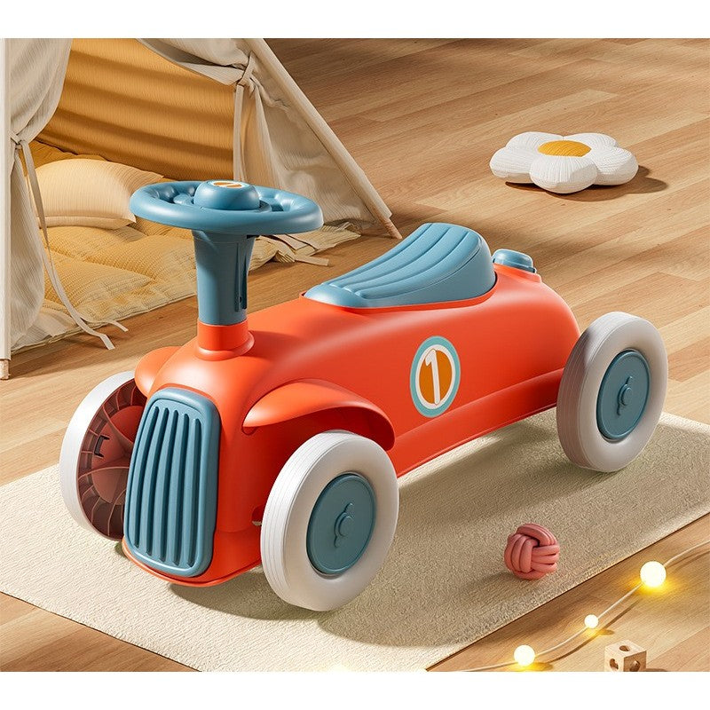 Masinuta Ride-On Klevo, cu Sistem Anti-Rasturnare, Claxon pe Volan, 1-6 Ani, 60 x 28 x 34 cm, Rosu-Albastru