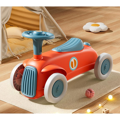 Masinuta Ride-On Klevo, cu Sistem Anti-Rasturnare, Claxon pe Volan, 1-6 Ani, 60 x 28 x 34 cm, Rosu-Albastru