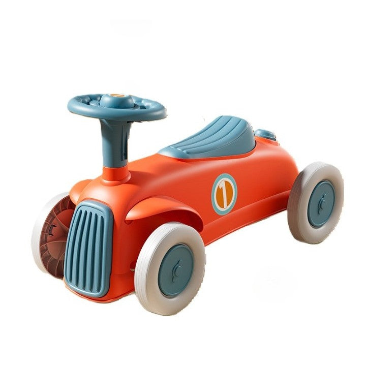 Masinuta Ride-On Klevo, cu Sistem Anti-Rasturnare, Claxon pe Volan, 1-6 Ani, 60 x 28 x 34 cm, Rosu-Albastru