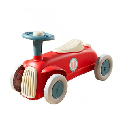 Masinuta Ride-On Klevo, cu Sistem Anti-Rasturnare, Claxon pe Volan, 1-6 Ani, 60 x 28 x 34 cm, Rosu-Crem