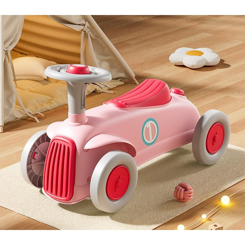 Masinuta Ride-On Klevo, cu Sistem Anti-Rasturnare, Claxon pe Volan, 1-6 Ani, 60 x 28 x 34 cm, Roz