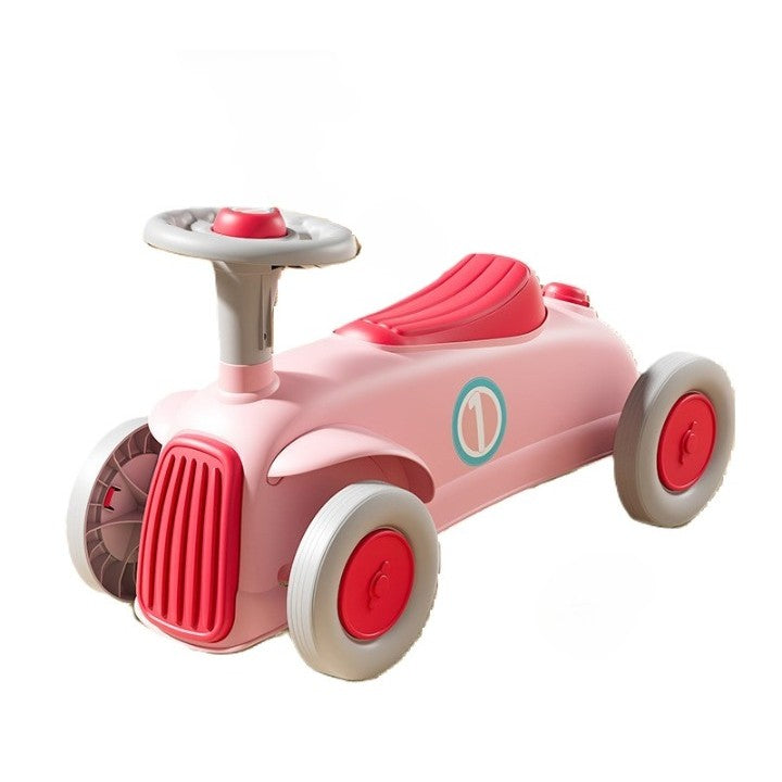 Masinuta Ride-On Klevo, cu Sistem Anti-Rasturnare, Claxon pe Volan, 1-6 Ani, 60 x 28 x 34 cm, Roz