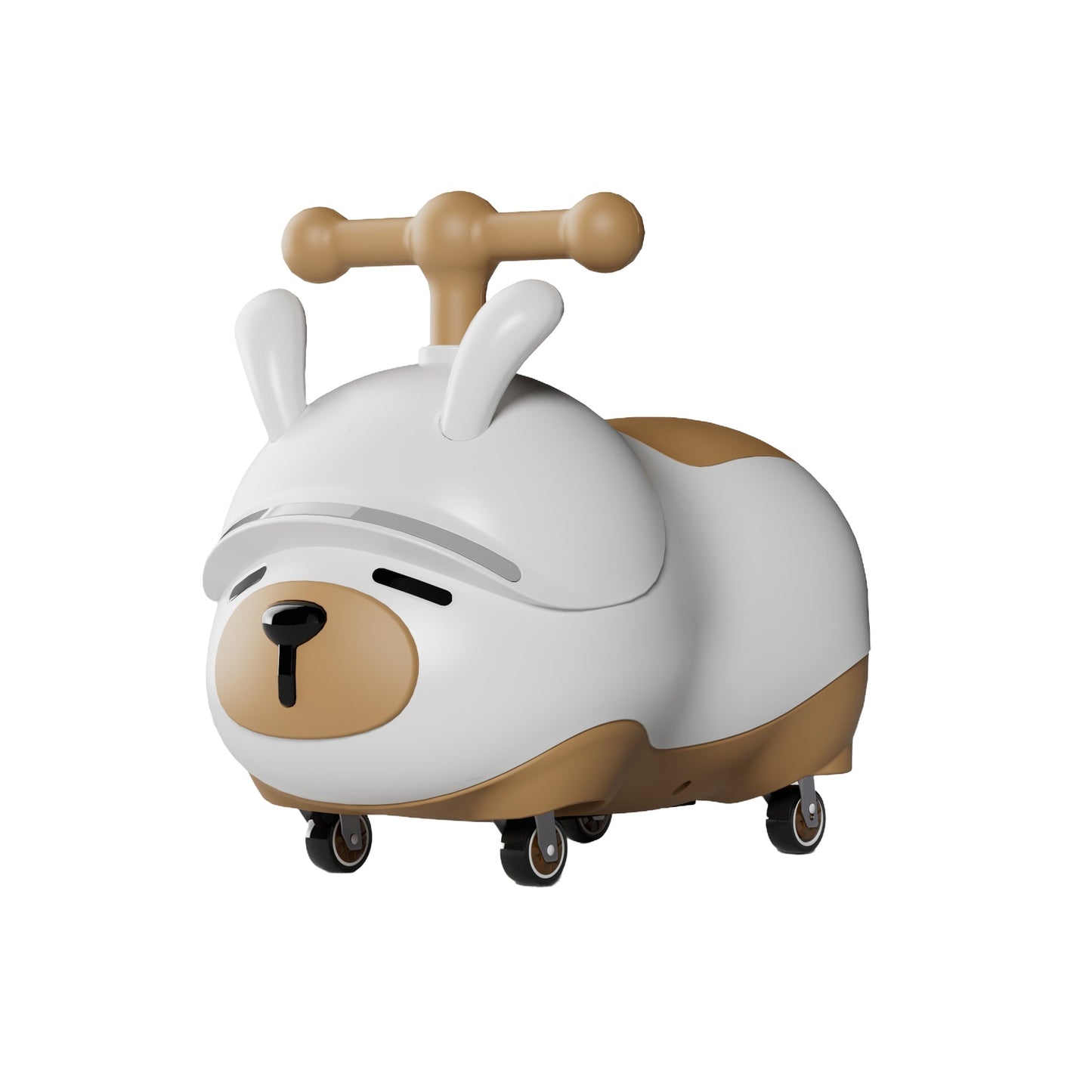 Masinuta Ride-On Klevo, Sistem Anti-Rasturnare, Sistem de Lumini si Sunet, Bluetooth, 1-3 Ani, Model Catel, 43 x 33 x 26 cm, Alb - Maro