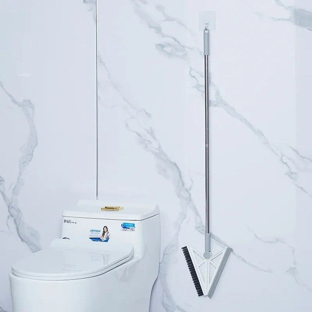Matura Telescopica, Klevo, cu Doua Capete - Perie/Racleta 23 cm, Lungime 110 cm, din Plastic/Otel/Silicon, Gri