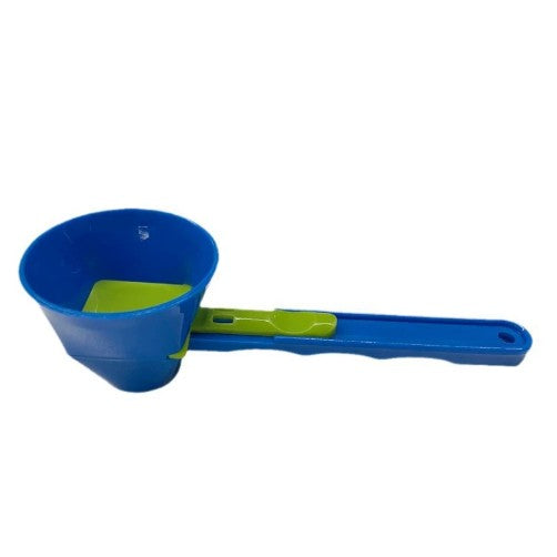 Lingura pentru Proteine, Klevo, Lingura cu Palnie Culisanta, Lingura Dozator pentru Lapte Praf si Suplimente, 12.5 cm, Albastru