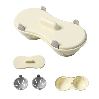 Recipient Dublu pentru Oua, Klevo, din Plastic , pentru Gatit la Microunde, 22 x 11.8 x 8 cm, Gri