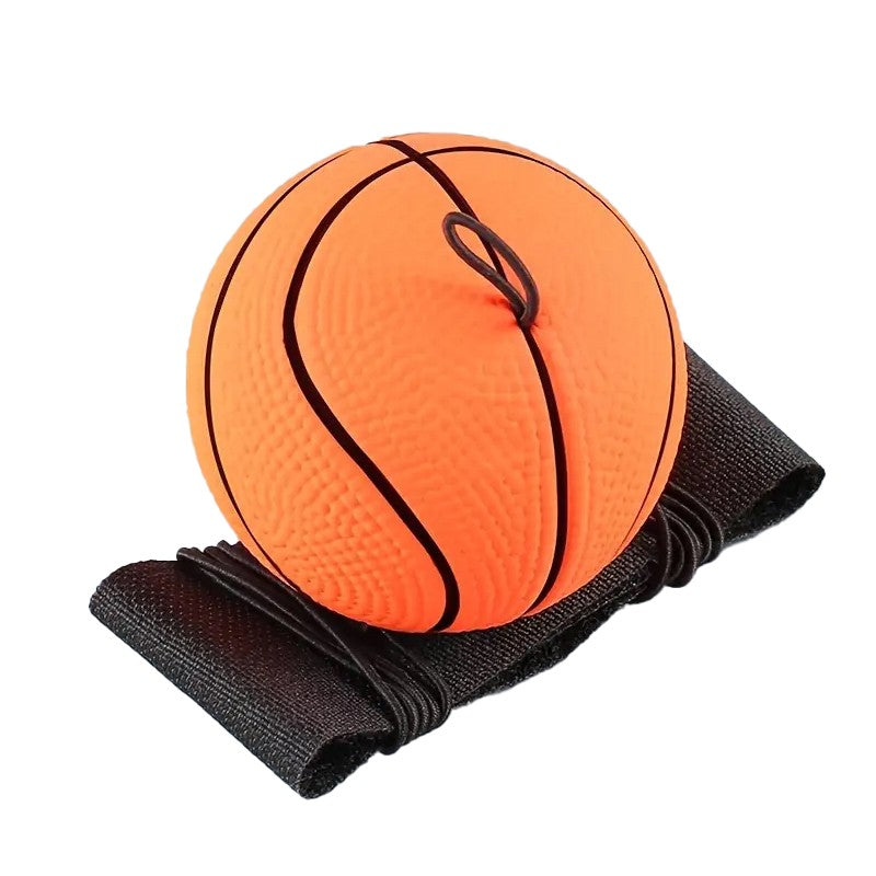 Minge Saltareata Hiperelastica, Klevo, Model Minge de Basket cu Fixare de Mana, Space Moon Ball foarte Elastica, Antistress pentru Copii, Diametru 66 mm, Portocaliu