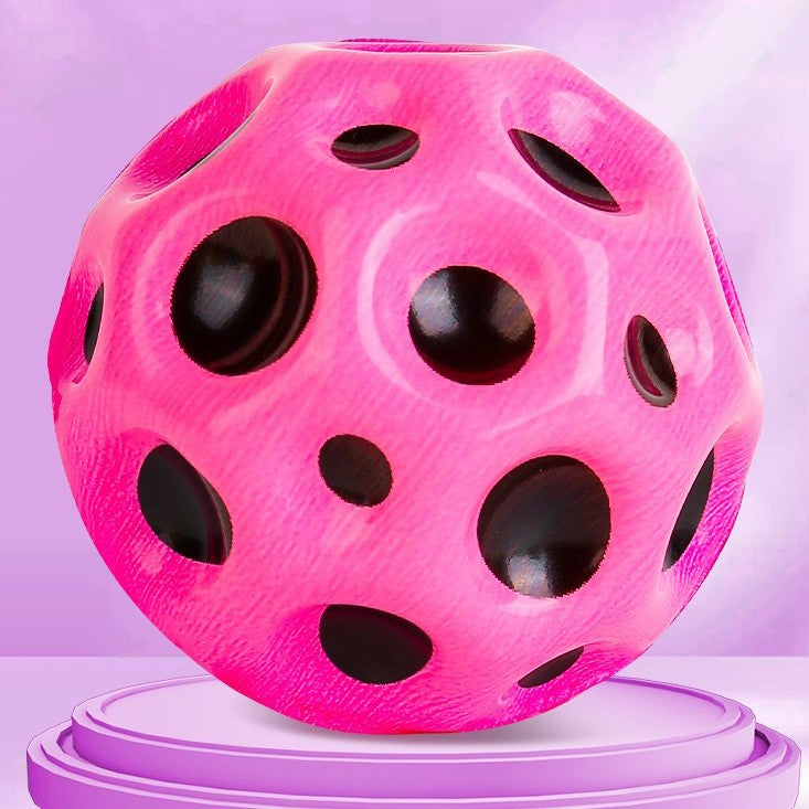 Minge Saltareata Hiperelastica, Klevo, Space Moon Ball foarte Elastica, Antistress pentru Copii, Diametru 66 mm, Roz