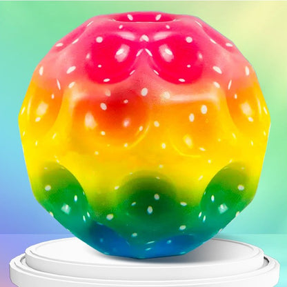Minge Saltareata Hiperelastica, Klevo, Space Moon Ball foarte Elastica, Antistress pentru Copii, Diametru 66 mm, Multicolor Galben