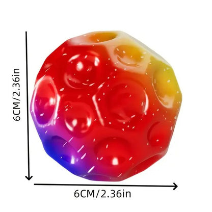 Minge Saltareata Hiperelastica, Klevo, Space Moon Ball foarte Elastica, Antistress pentru Copii, Diametru 66 mm, Multicolor Rosu