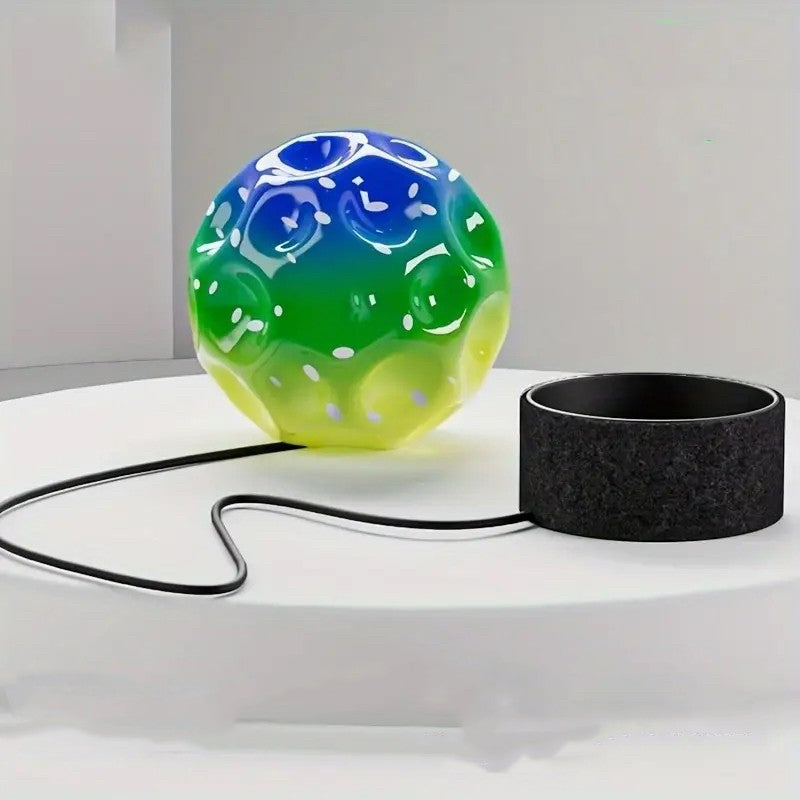Minge Saltareata Hiperelastica, Klevo, Space Moon Ball foarte Elastica, Antistress pentru Copii, Diametru 66 mm, Multicolor Verde