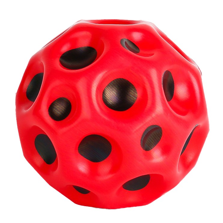 Minge Saltareata Hiperelastica, Klevo, Space Moon Ball foarte Elastica, Antistress pentru Copii, Diametru 66 mm, Rosu