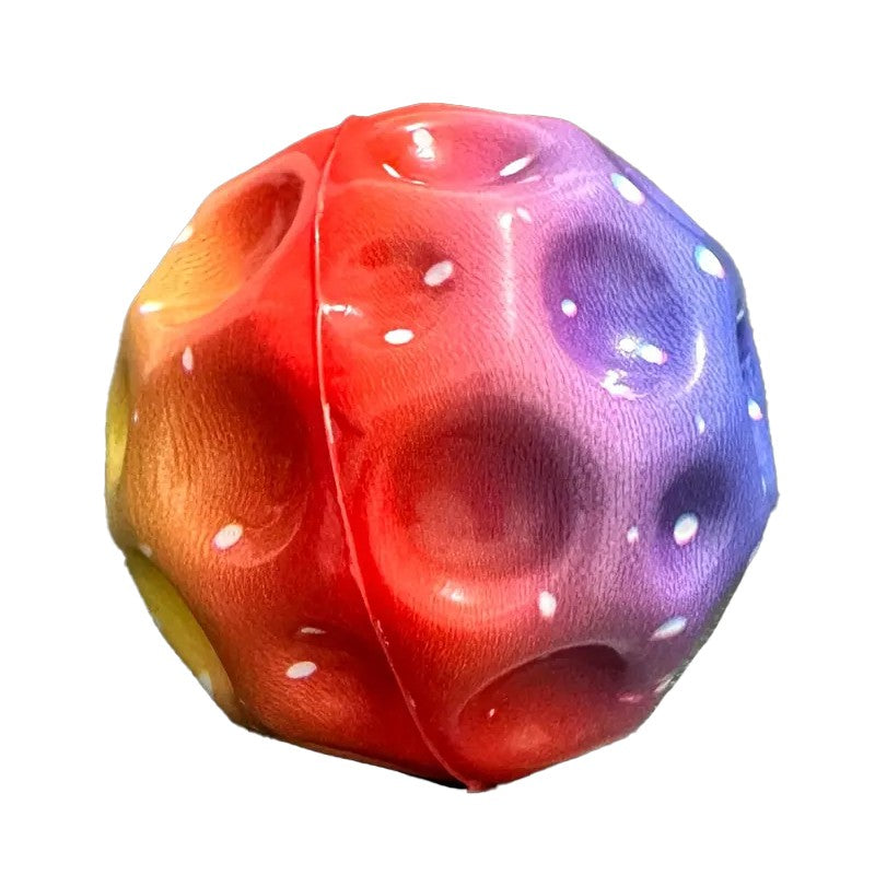 Minge Saltareata Hiperelastica, Klevo, Space Moon Ball foarte Elastica, Antistress pentru Copii, Diametru 66 mm, Multicolor Rosu
