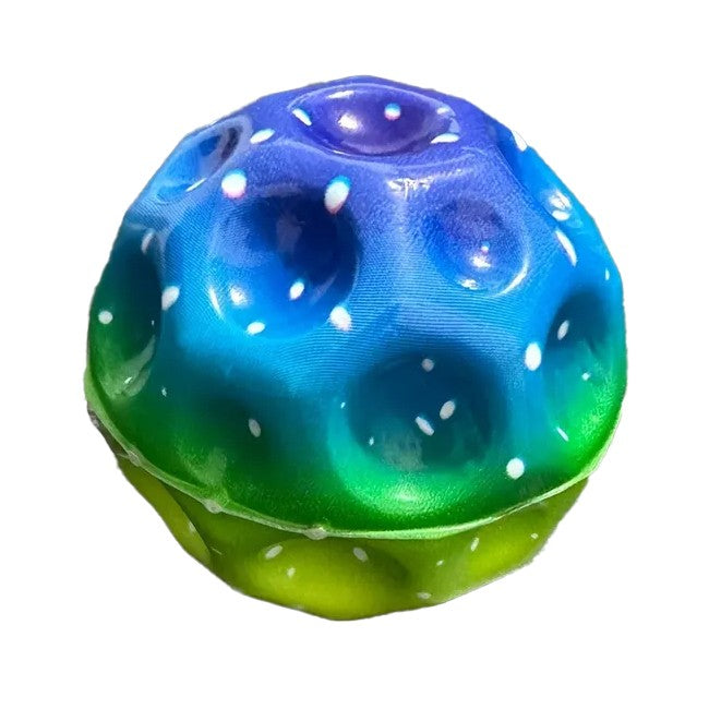 Minge Saltareata Hiperelastica, Klevo, Space Moon Ball foarte Elastica, Antistress pentru Copii, Diametru 66 mm, Multicolor Verde