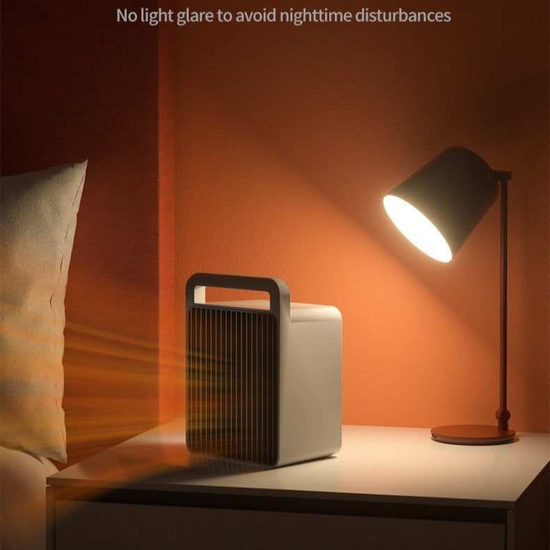 Mini Aeroterma, Klevo, Mini Radiator Electric, Putere 900 W, Buton cu 2 Trepte de Temperatura, Inchidere Automata, cu Maner de Prindere, 15x10.3x21 cm, Alb/ Negru