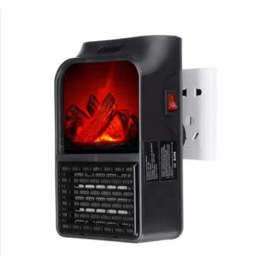 Mini Aeroterma Puternica Portabila Klevo, Putere 1000W, Mini radiator electric cu Display LCD, efect de semineu si flacara, cu telecomanda