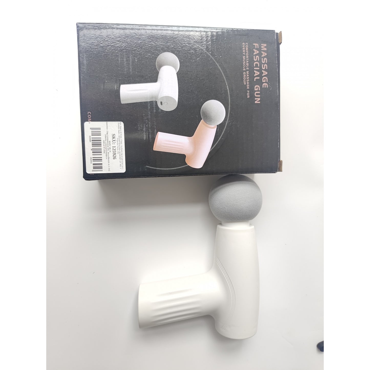 Mini Aparat de Masaj, Klevo, Tip Pistol, Incarcare USB Tip C, Portabil, Pentru Relaxare Musculara, Autonomie 120 Min, 3 Trepte de Viteza, Alb