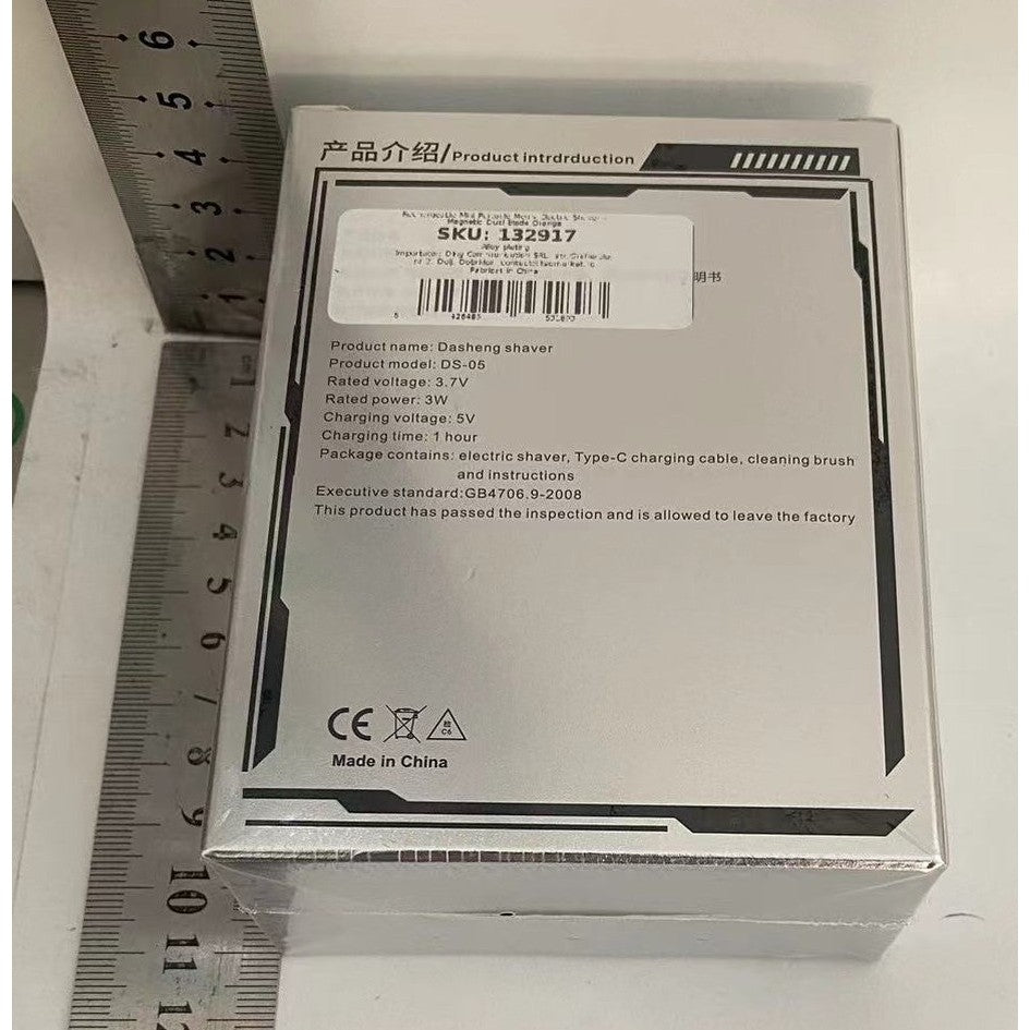 Mini Aparat de Ras Electric, Klevo, din ABS cu Fibra de Carbon, Portabil, Cap Rotativ Detasabil cu 2 Lame de Otel, Rezistent la Apa, Incarcare Type-C, Autonomie 45 min, Portocaliu
