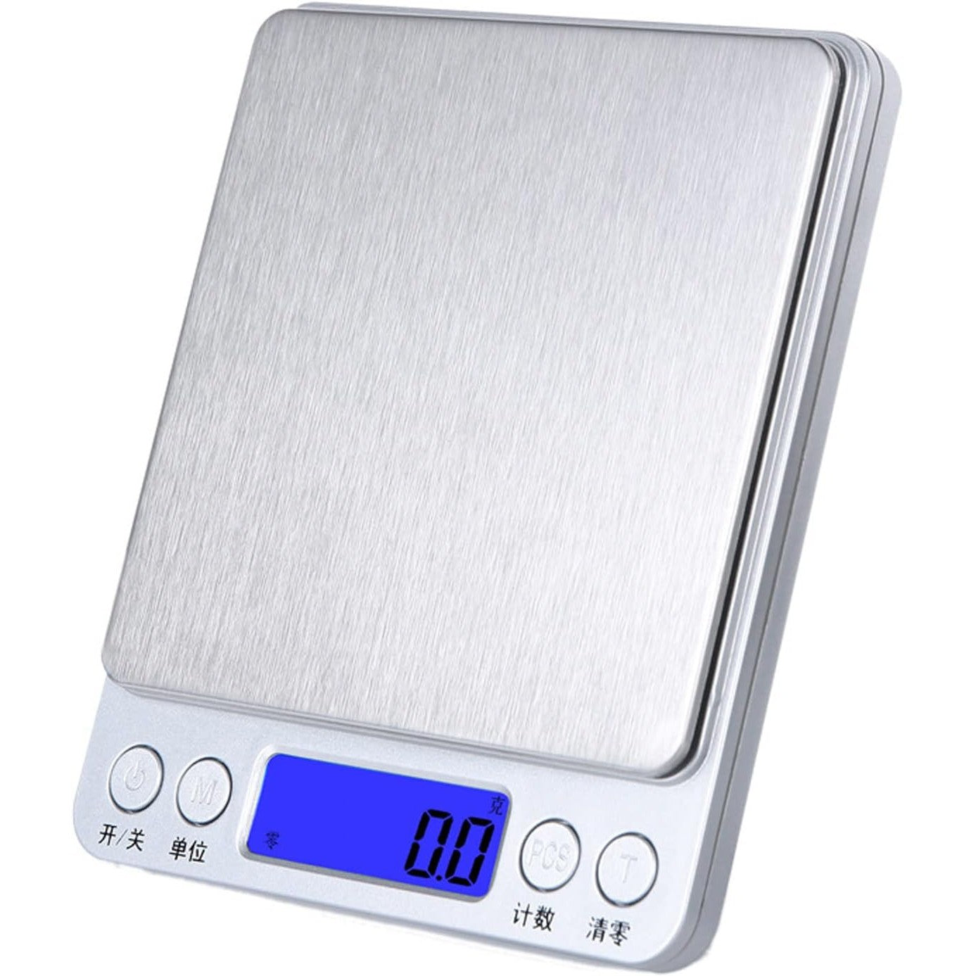 Mini Cantar Electronic, Klevo, pentru Alimente/Bijuterii, max 3 Kg, 2 x AA, 12.7 x 10.6 x 1.9 cm, Gri
