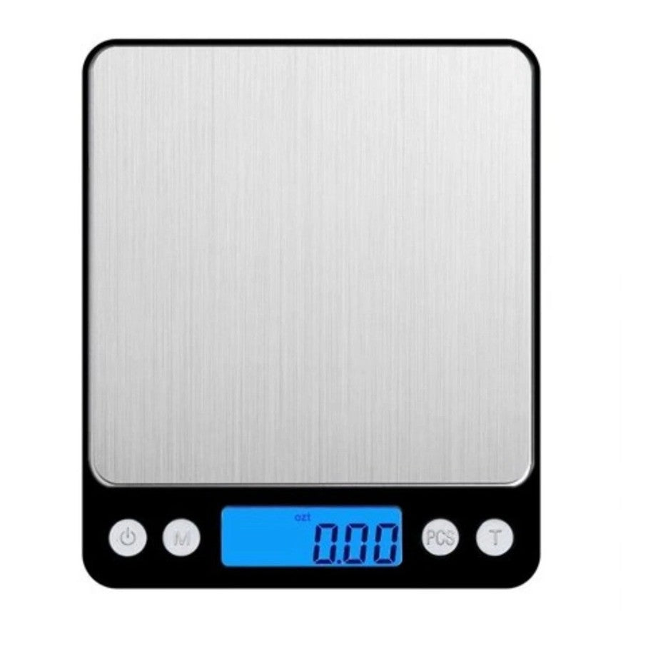 Mini Cantar Electronic, Klevo, pentru Alimente/Bijuterii, max 3 Kg, 2 x AA, 12.7 x 10.6 x 1.9 cm, Negru/Gri
