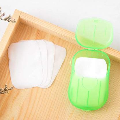 Mini Cutie de Sapun din Hartie, Klevo, de Unica Folosinta, Portabila, Potrivit pentru Calatorii, 20 buc, Verde
