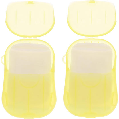 Mini Cutie de Sapun din Hartie, Klevo, de Unica Folosinta, Portabila, Potrivit pentru Calatorii, 20 foite, Galben