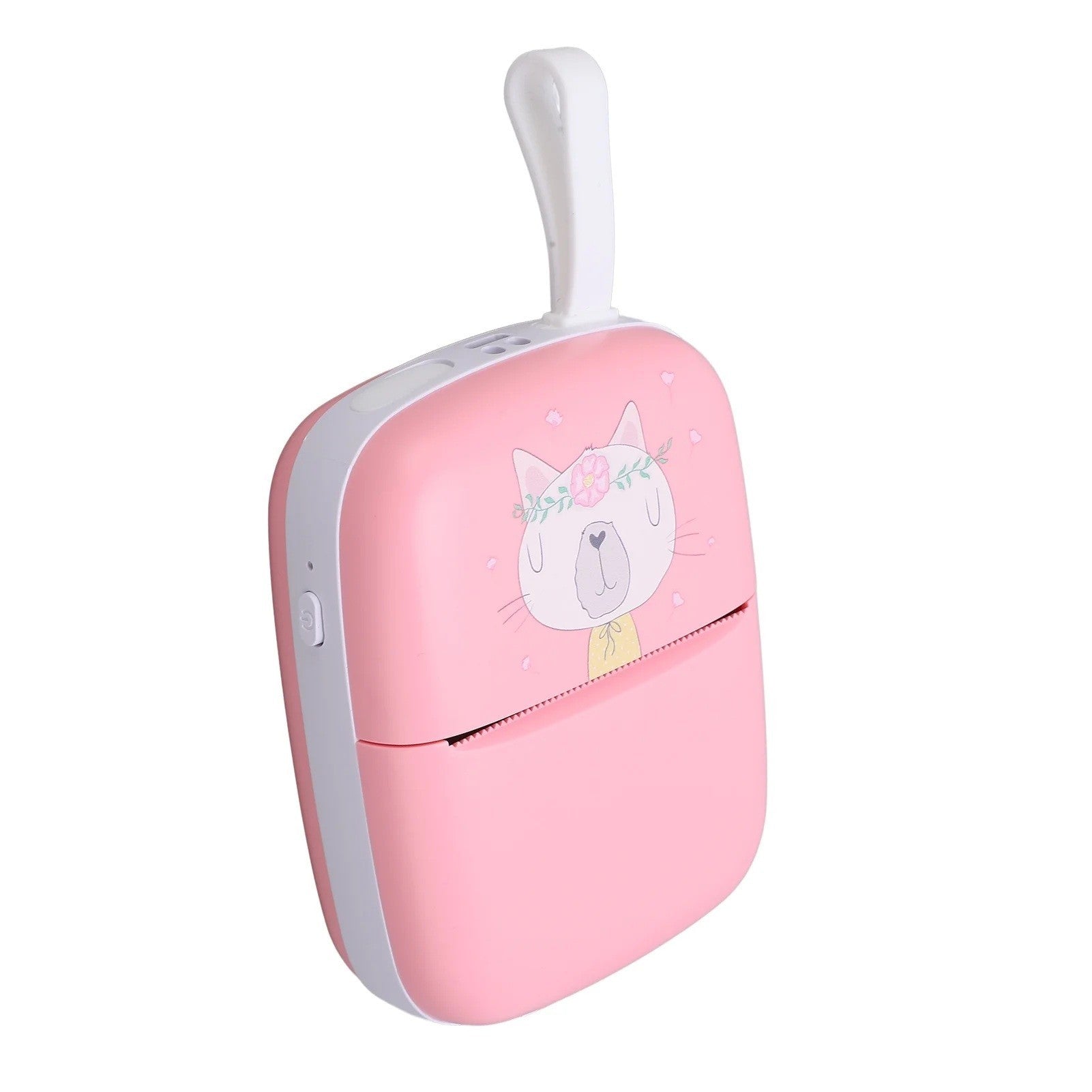 Mini Imprimanta Foto Portabila, Klevo, Incarcare USB, Bluetooth, Model Pisica, Print Alb-Negru, Roz