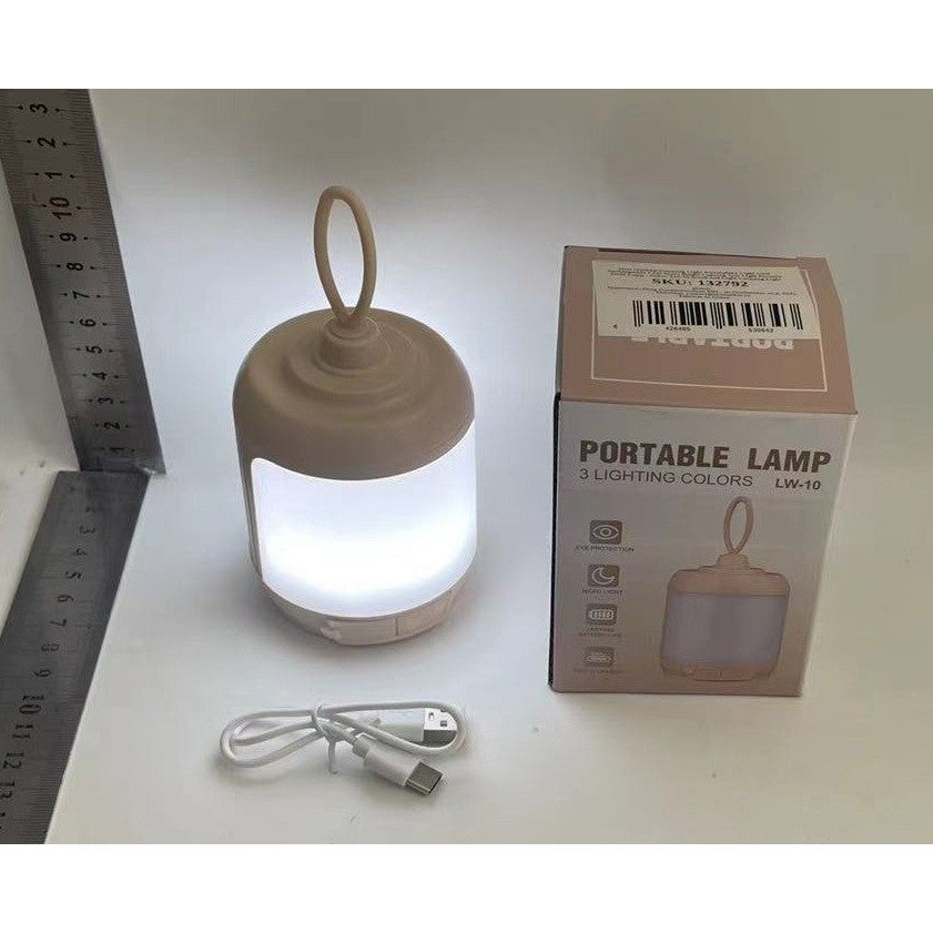 Mini Lampa LED de Camping, Klevo, pentru Aer Liber, Reincarcabila USB Type C, 3 Trepte de Lumina, Portabila, 13.8 x 6.5 cm, 5V, Alb