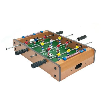 Mini Masa de Fotbal cu Teren si 12 Jucatori Klevo, 4 Manere, cu Tablou pentru Scor, din Metal, Lemn si ABS, 34.5 x 23 x 7 cm, pentru copii/adulti