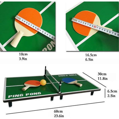 Mini Masa de Ping Pong Klevo, pentru interior, Material Lemn, 60 x 10 x 30 cm, 2 mingi, portabila, verde