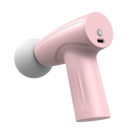 Mini Aparat de Masaj, Klevo, Tip Pistol, Incarcare USB Tip C, Portabil, Pentru Relaxare Musculara, Autonomie 120 Min, 3 Trepte de Viteza, Roz