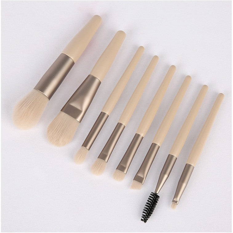 Mini set portabil 8 pensule de machiaj Bej, Klevo
