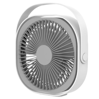 Mini ventilator pentru birou cu usb, Klevo, rotire 360 grade, 3 viteze, 4000 mA, 13.5 x 12,8, Gri