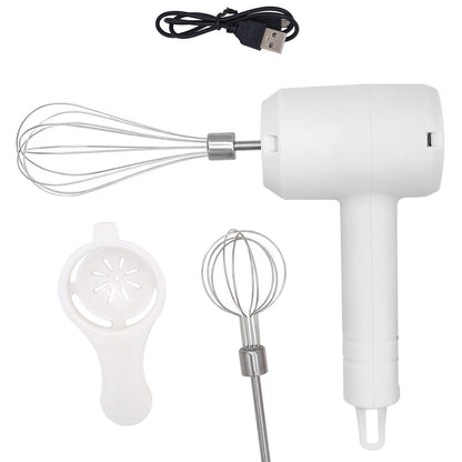 Mixer Electric fara Fir, Klevo, pentru Uz Casnic, pentru Oua Smantana Frisca, Maner Plastic, Usor de Utilizat si Depozitat, 3 Accesorii, Alb