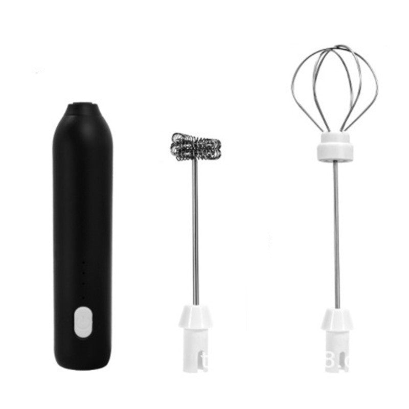 Mixer Spuma Lapte, Klevo, Electric cu Incarcare USB, Bauturi Calde/Reci, Maner Izolat Termic, Otel Inoxidabil, pentru Latte, Ciocolata Calda, Cappuccino, Frappe, Usor de Folosit, 2 Accesorii, Negru