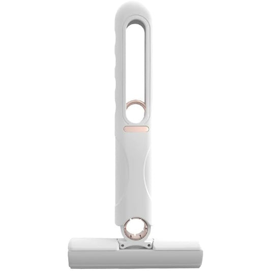 Mop de mana Klevo, mini-portabil, cu sistem de stoarcere, dispozitiv de curatat manual, cu burete absorbant, material PVA, multisuprafete si geamuri, 29.5 x 15.5 cm, alb