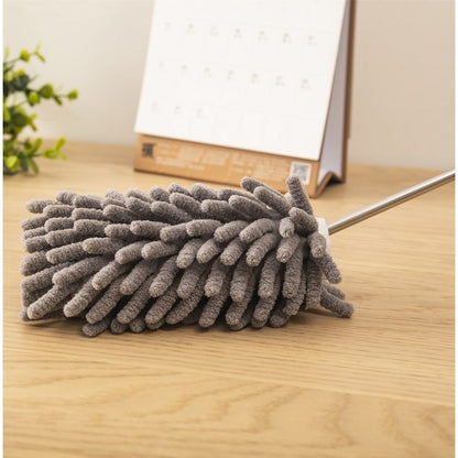 Mop din Microfibra pentru Curatenie, Klevo, Set 3 Capete Detasabil, Mop din Microfibra, Pamatuf pentru Praf, Mini Perie, Maner Extensibil, EVA, Impachetate in Sac cu Fermoar, Gri