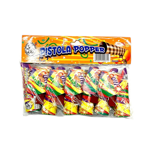 Pistol Party color paper Ø25/L95mm – Pistola popper – set 6 bucati