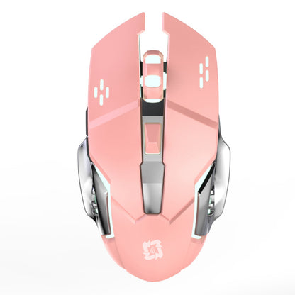 Mouse Wireless, Klevo, 6 Butoane, DPI Ajustabil 1200-3600, Iluminare RGB Tip Breathing, Reincarcabil, 138x80x38 mm, Compatibil MacBook/iPad/Laptop, Roz