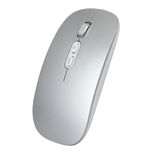 Mouse Wireless Reincarcabil, Klevo, Compatibil Windows/macOS, Bluetooth 5.1 + 2.4GHz, Silentios, DPI 800/1200/1600, Argint
