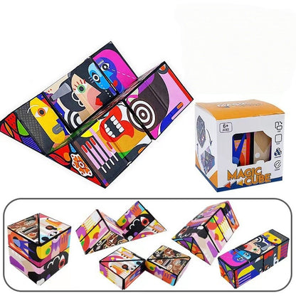 Jucarie Interactiva, Klevo, 3D Cub Rubik, Diferite Forme, Anti-stress, Abstract, Multicolor