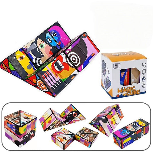 Jucarie Interactiva, Klevo, 3D Cub Rubik, Diferite Forme, Anti-stress, Abstract, Multicolor